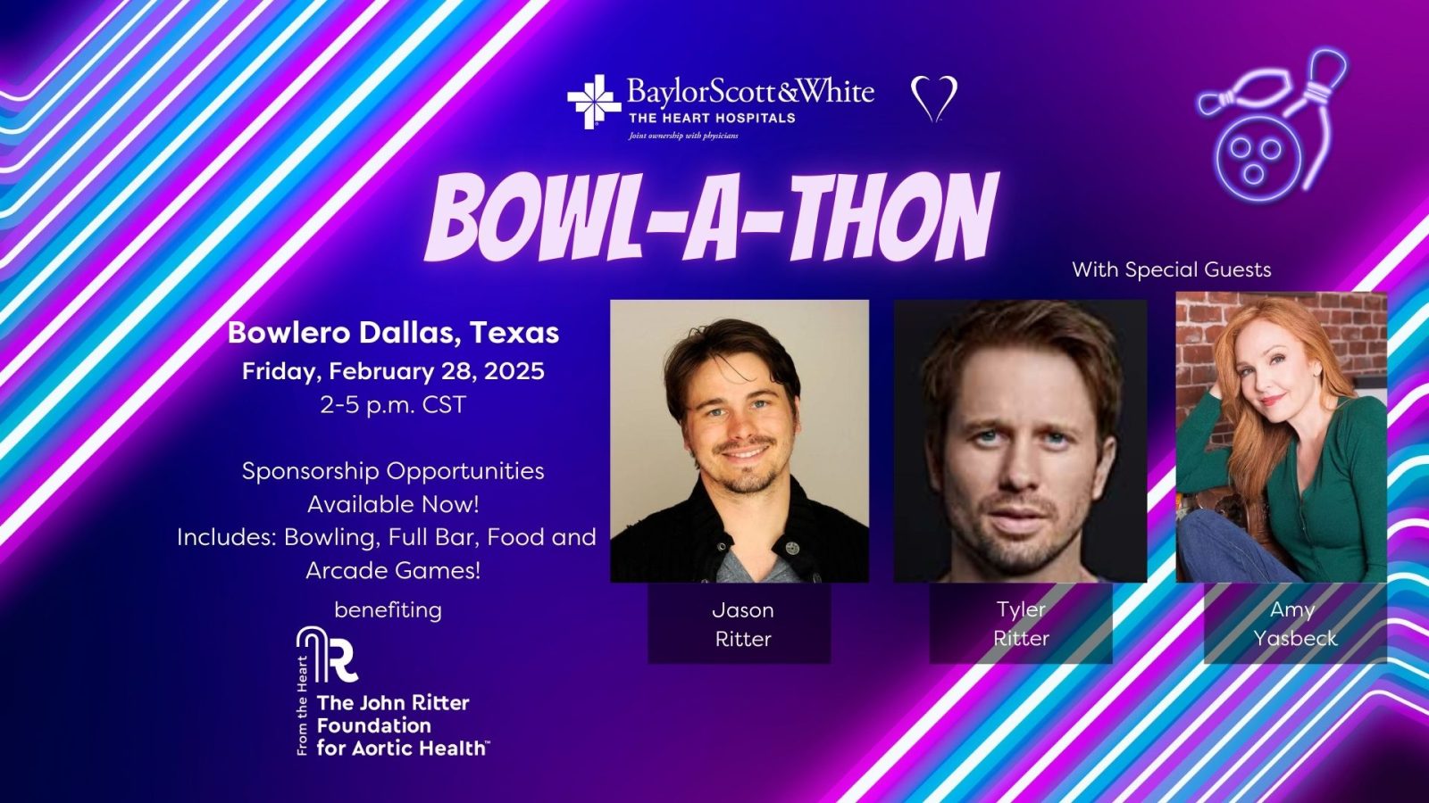 Bowlathon heading with information about the event.